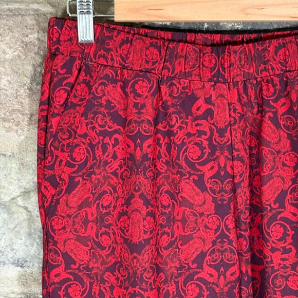 Disney Alice in Wonderland G by Giuliana‎ Women Pants Woman's 10 Red Rose Black - Picture 4 of 12